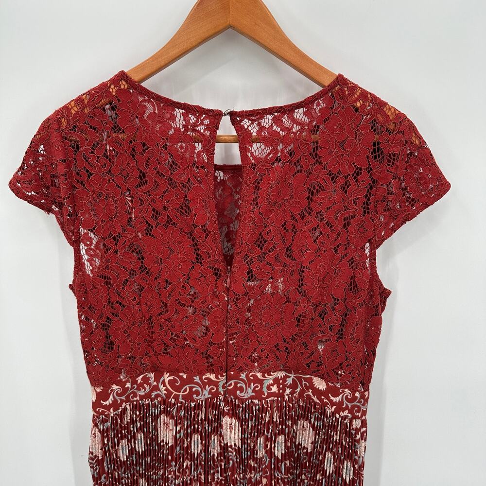 ANTHROPOLOGIE NWT Plenty by Tracy Reese Arcadia Red Pleated Lace Dress // 12 - Picture 12 of 16